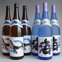 芋焼酎 飲み比べセット 海 うみ 1800ml 3本・くじらのボトル 白麹 1800ml 3本 計6本 段ボール 25度 大海酒造 ギフト対応不可