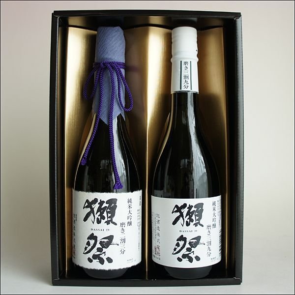 画像2: 獺祭 日本酒飲み比べセット 純米大吟醸 二割三分23と三割九分39 720ml 2本 感謝のギフト箱 獺祭の純正包装紙で無料ギフト包装 (2)